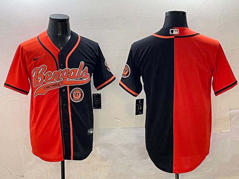 Men Cincinnati Bengals Blank Orange Black Joint Name 2025 Nike Limited NFL Jersey style 6